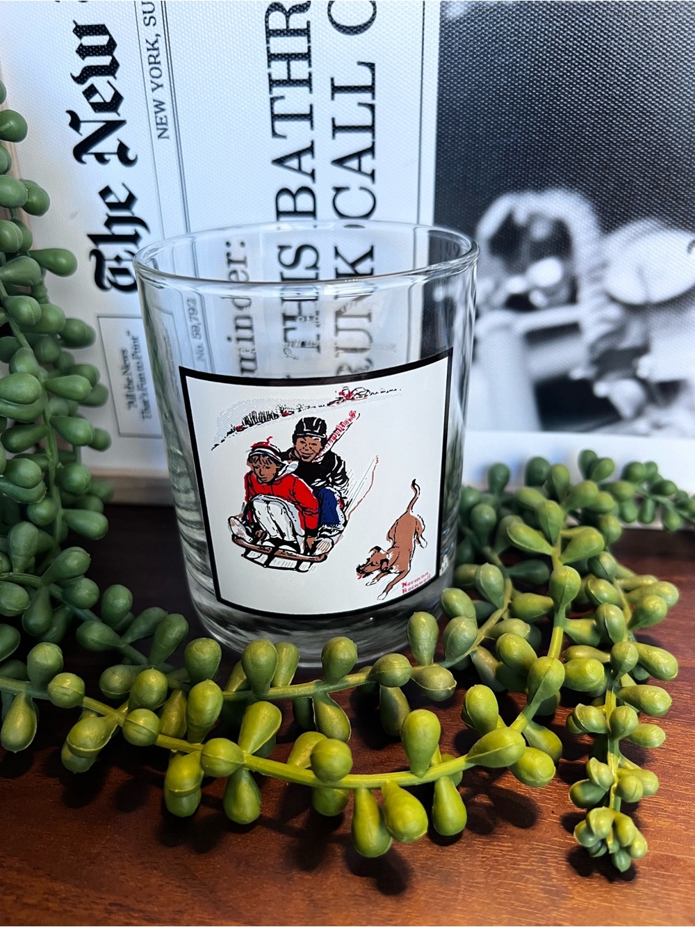 1979 Arby’s Pepsi Glass Norma Rockwell’s “Downhill Daring Illustration.